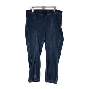 PURE JILL - WOMEN'S XL - BLUE DENIM ELASTIC WAIST SLIM LEG ANKLE JEANS